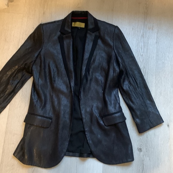 Nicole Miller Black Sequin Blazer size S classic elegant cocktail holiday - Picture 7 of 13